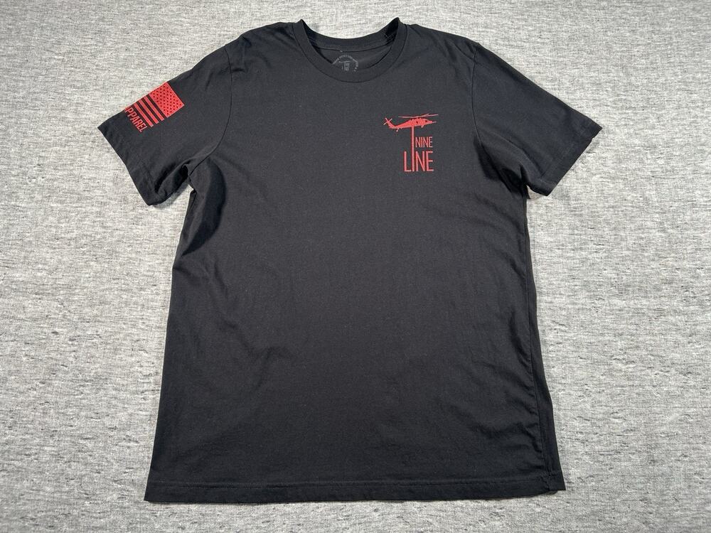 Nine Line Shirt Mens Extra Large Black Medevac Request Veteran Military USA
